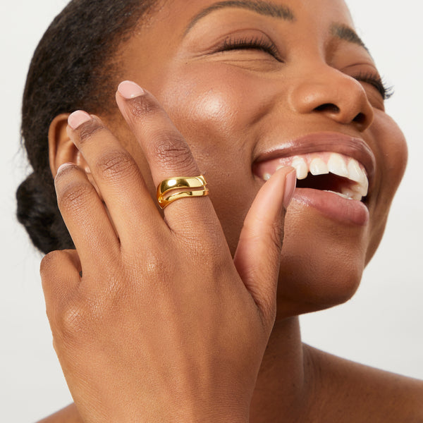 Yellow Gold Split Band Ring