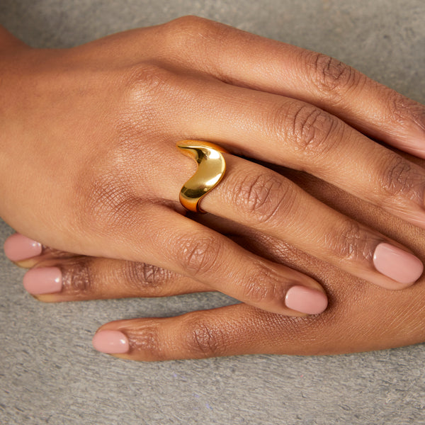 Yellow Gold Chunky Twisted Wave Ring