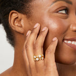 Load image into Gallery viewer, Yellow Gold Multi Stone Cubic Zirconia Bubble Ring-JOOLS by Jenny Brown
