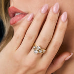 Load image into Gallery viewer, 9ct Yellow Gold Bubble Ring Set With Five Round Bezel Set Lab Diamonds 
