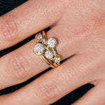 Load image into Gallery viewer, 9ct Yellow Gold Bubble Ring Set With Five Round Bezel Set Lab Diamonds 
