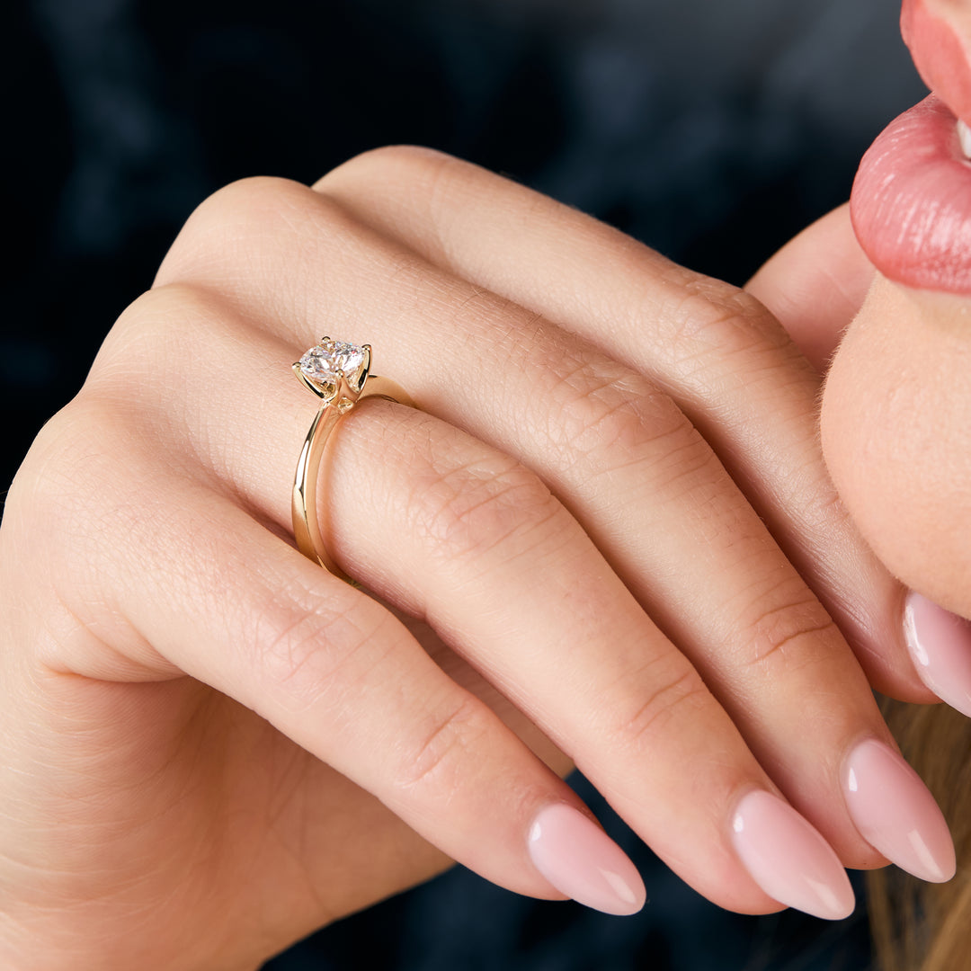 9ct  Yellow Gold One Carat Solitaire Lab Diamond Ring - 4  Claw Set-Exclusive Lab Diamonds 