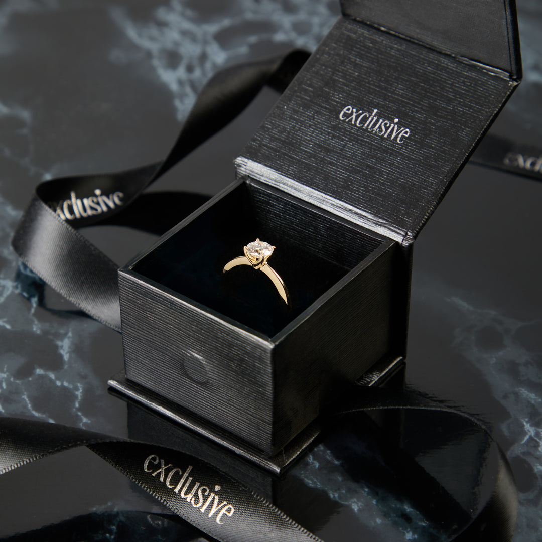 9ct Gold Solitaire Lab Diamond Ring | 1ct Round Brilliant E VS1