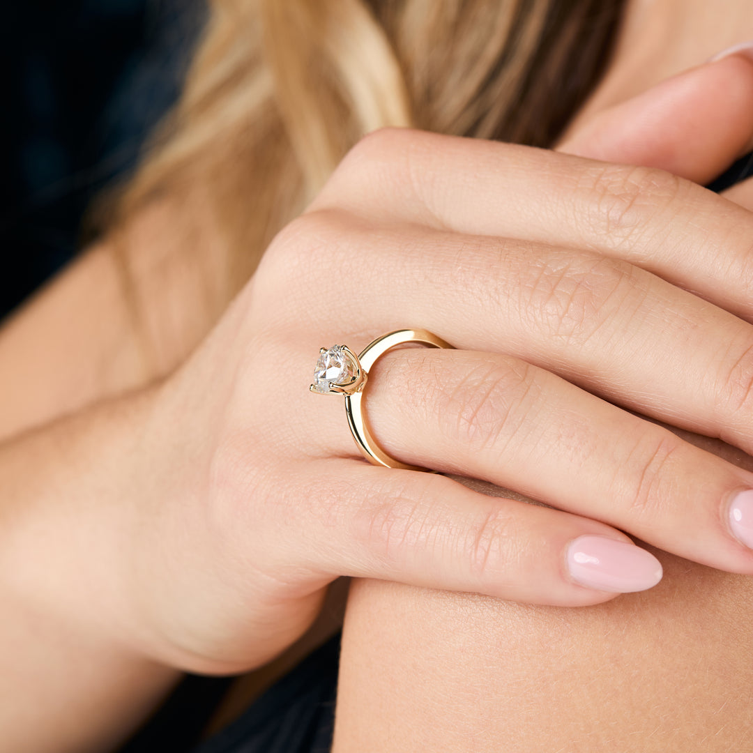 9ct  Yellow Gold One And A Half Carat Solitaire Lab Diamond Ring - 4  Claw Set-Exclusive Lab Diamonds 