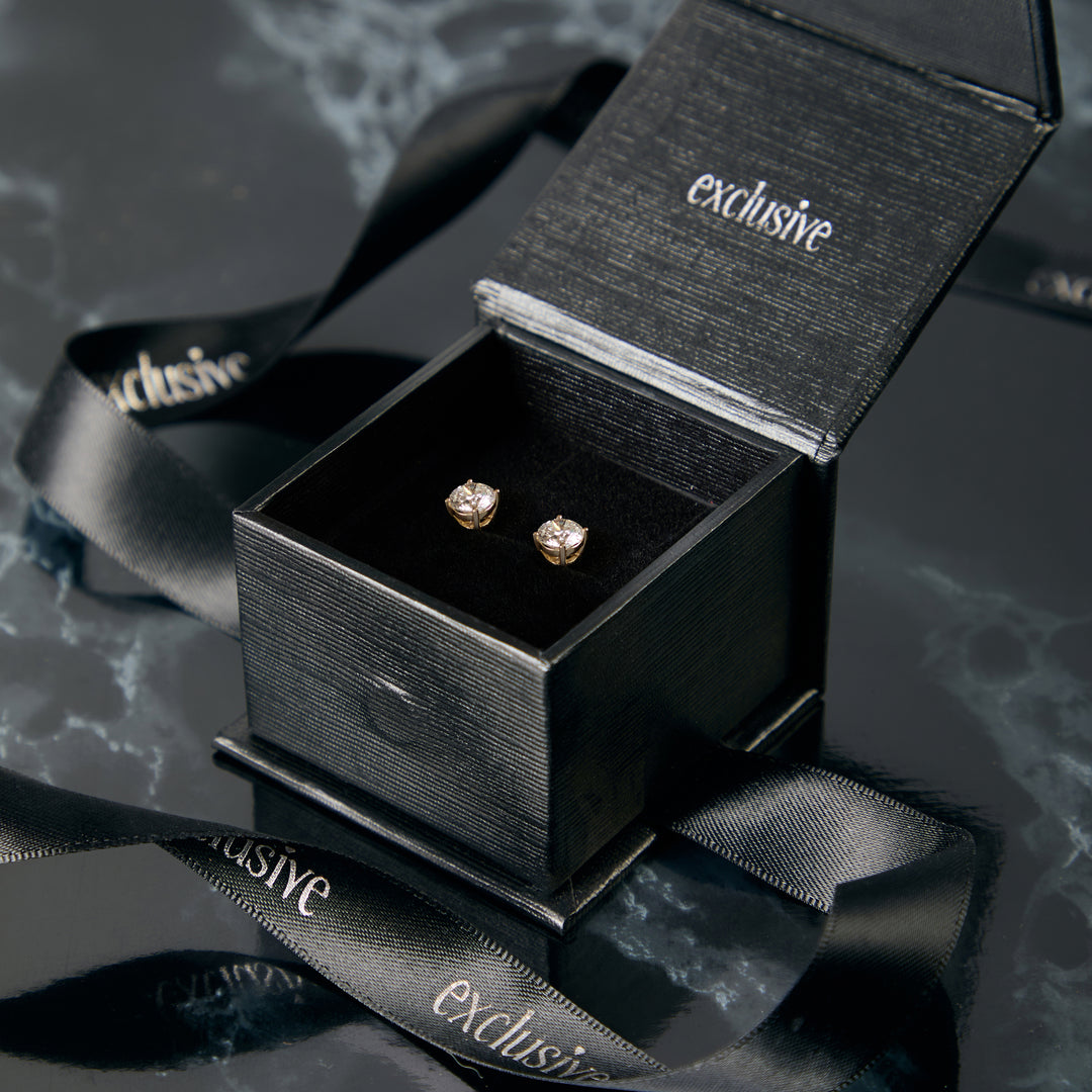 Solitaire Stud 1.5 Carat Lab Grown Diamond Earrings Set in 9ct Yellow Gold