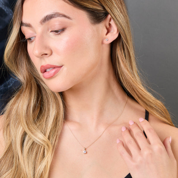 Solitaire 0.5 Carat Lab Grown Diamond Pendant Set in 9ct Yellow Gold-Exclusive Lab Diamonds by Jenny Brown