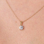 Load image into Gallery viewer, Solitaire 0.5 Carat Lab Grown Diamond Pendant Set in 9ct Yellow Gold-Exclusive Lab Diamonds by Jenny Brown
