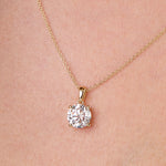 Load image into Gallery viewer,  9ct Gold necklace with a round 1.5 carat lab grown  diamond pendant -Exclusive Diamonds by Jenny Brown
