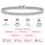 Load image into Gallery viewer, Sterling Silver Cubic Zirconia 6 Carat Tennis Bracelet
