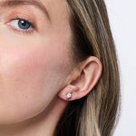 Load image into Gallery viewer, Sterling Silver Swirl Stud Earrings Set With Round Brilliant Cut Cubic Zirconia StonesEarrings - JOOLS By Jenny Brown
