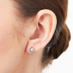 Load image into Gallery viewer, Sterling Silver Cubic Zirconia Stud Earrings With A Square Setting-JOOLS by Jenny Brown
