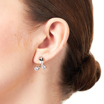 Load image into Gallery viewer, Sterling Silver 'Kiss' Earring With Cubic Zirconias

