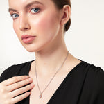 Load image into Gallery viewer, Sterling Silver 'Eye' Shaped Pendant Set With Cubic Zirconia JOOLS by Jenny Brown
