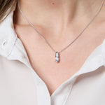 Load image into Gallery viewer, Sterling Silver Cubic Zirconia Tension Set Pendant - JOOLS By Jenny Brown
