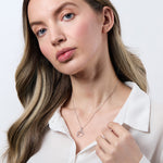 Load image into Gallery viewer, Pave Set Round Pendant With Sterling Silver Detail
