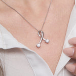 Load image into Gallery viewer, Sterling Silver Kiss  CZ Pendant
