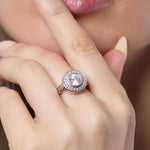 Load image into Gallery viewer, Sterling Silver Halo Bezel Set  Ring
