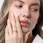 Load image into Gallery viewer, Sterling Silver Ring With A Row of 3 Cubic Zirconias-JOOLS by Jenny Brown
