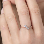 Load image into Gallery viewer, Sterling Silver Ring With A Row of 3 Cubic Zirconias-JOOLS by Jenny Brown
