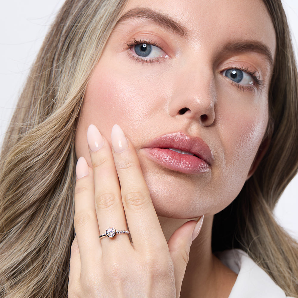 Sterling Silver  Ring And  Rose Gold Ring