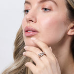 Load image into Gallery viewer, Sterling Silver  Three Stone Crossover Band Ring
