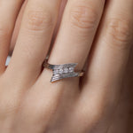 Load image into Gallery viewer, Sterling Silver Ring With Four Cubic Zirconia Stones
