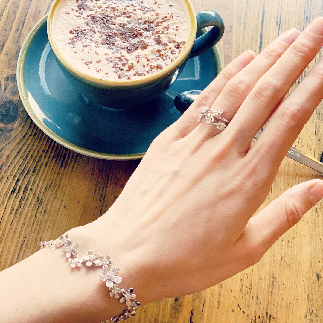 Sterling Silver Daisy Chain Bracelet-JOOLS by Jenny Brown