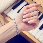 Load image into Gallery viewer, Sterling Silver 3mm Rubover Cubic Zirconia Bracelet
