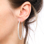 Load image into Gallery viewer, Sterling Silver Extra Large Hoop Earrings Set With Cubic Zirconia- JOOLS by Jenny Brown
