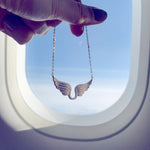 Load image into Gallery viewer, Sterling Silver Wide Angel Wings  Necklace -JOOLS by Jenny Brown
