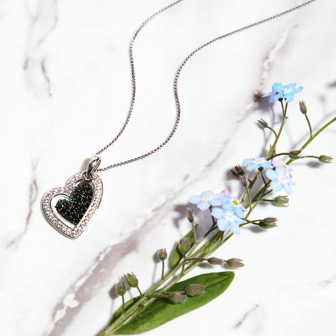 Sterling Silver  Suspended Heart Pendant- JOOLS By Jenny Brown