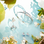 Load image into Gallery viewer, Sterling Silver Ring , Earring And Bangle With Three Graduated Cubic Zirconia - JOOLS By Jenny Brown
