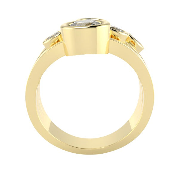 18ct Yellow Gold  Diamond  Bubble Ring