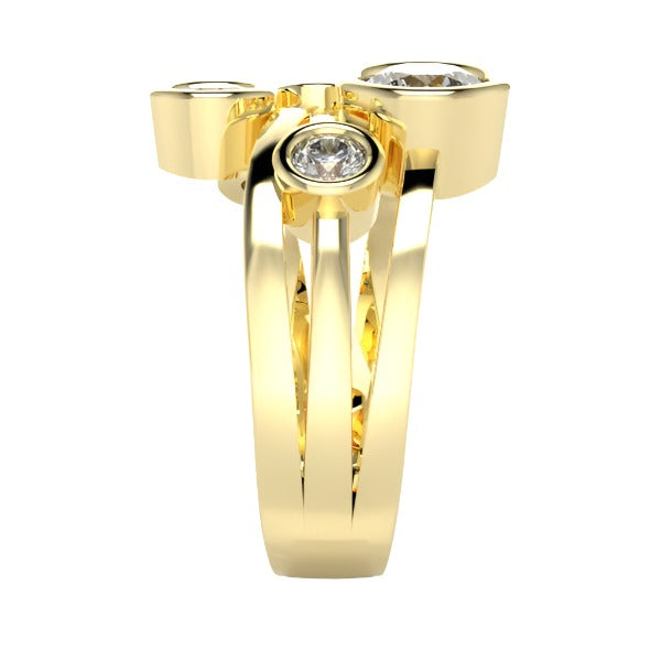 18ct Yellow Gold  Diamond  Bubble Ring