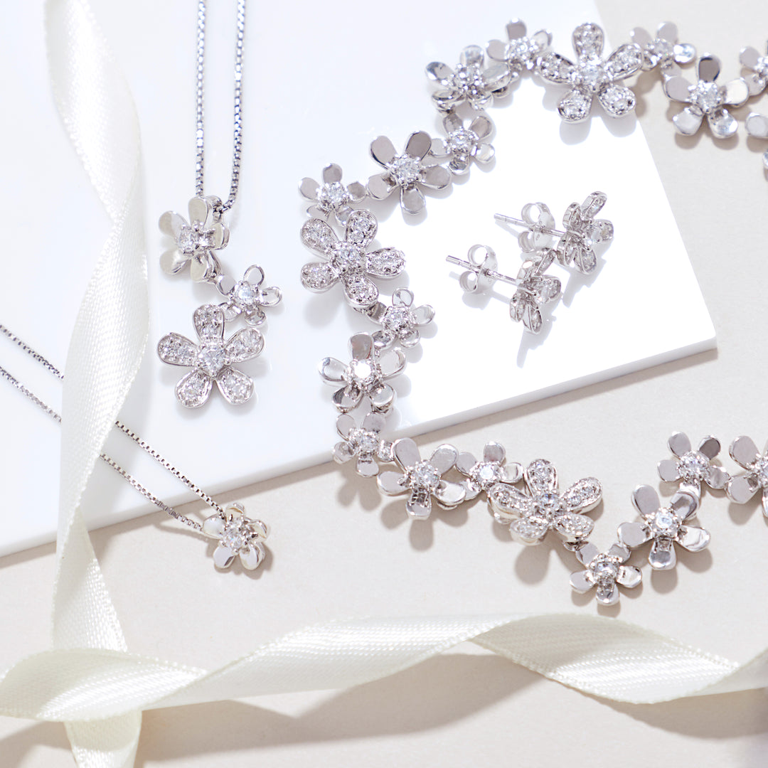 Sterling Silver Multi Flower Bracelet-JOOLS by Jenny Brown