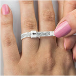 Load image into Gallery viewer, Sterling Silver 5 Stone Bubble Ring Set With Cubic Zirconia Stones - JOOLS By Jenny Brown
