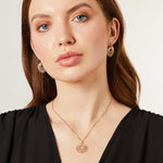 Load image into Gallery viewer, Yellow Gold &amp; Diamond Circle Drop Earrings
