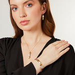 Load image into Gallery viewer, White And Yellow Gold Daisy Chain Earrings
