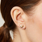 Load image into Gallery viewer, Yellow Gold Diamond Bubbly Heart Stud Earrings
