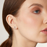 Load image into Gallery viewer, White Gold &amp; Diamond Triangle Stud Earrings
