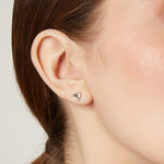 Load image into Gallery viewer, White Gold &amp; Diamond Triangle Stud Earrings
