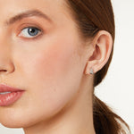 Load image into Gallery viewer, White Gold &amp;  3 Diamond Stud Earrings
