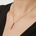 Load image into Gallery viewer, Yellow Gold &amp; Diamond Pave Bar Pendant
