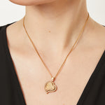 Load image into Gallery viewer, Yellow Gold Textured Offset Heart Pendant Set With Diamonds

