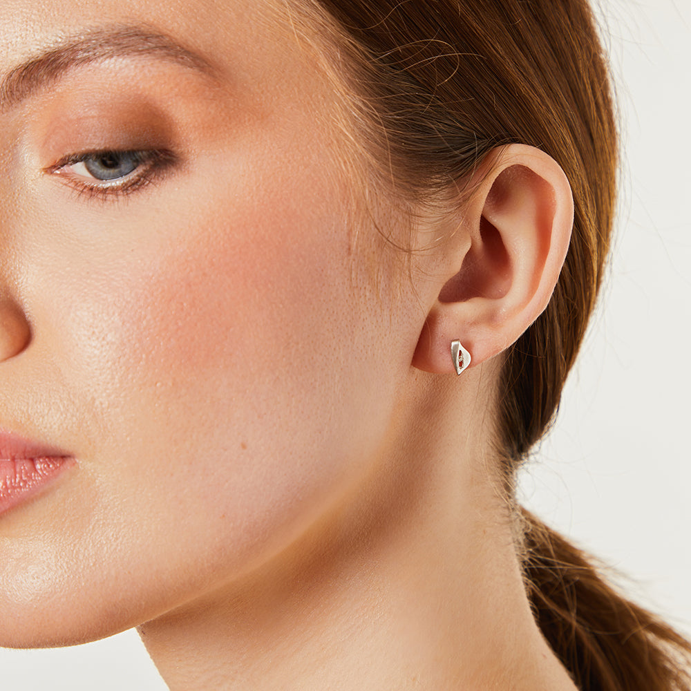 White Gold Stud Earrings With Tension Set Diamonds