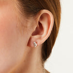 Load image into Gallery viewer, White Gold Stud Earrings With Tension Set Diamonds
