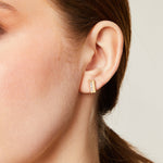 Load image into Gallery viewer, Yellow Gold Rectangle Studs With Diamonds
