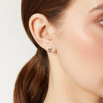 Load image into Gallery viewer, White Gold V Studs With Diamonds
