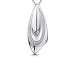 Load image into Gallery viewer, Sterling Silver &amp; Cubic Zirconia Layered Textured  Pendant
