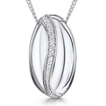 Load image into Gallery viewer, Sterling Silver &amp; Cubic Zirconia 'Coffee Bean' Pendant
